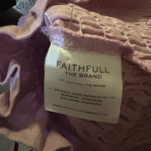 Faithfull The Brand Annibelis Linen Lilac Purple Smocked Stretch Dress Size S - Picture 9 of 10